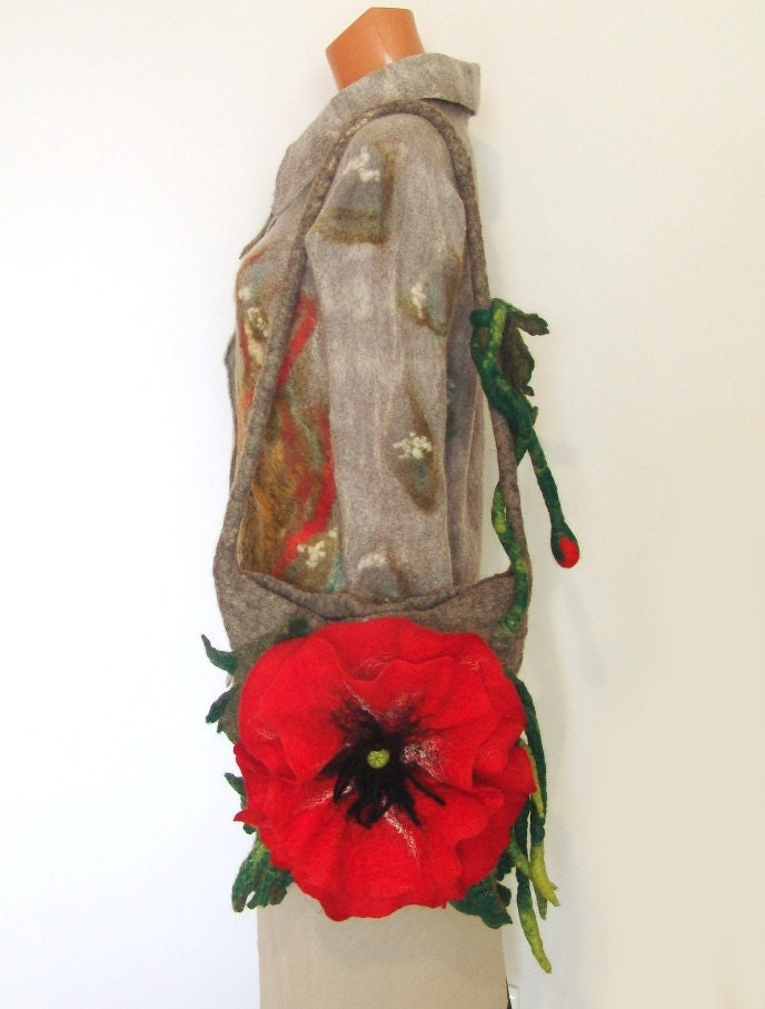 Felted handbag  medium  - Poppy