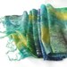 Felted scarf - Teal Green Blue sea waves