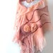 Nuno felted scarf ruffle - Apricot coral Rose flower