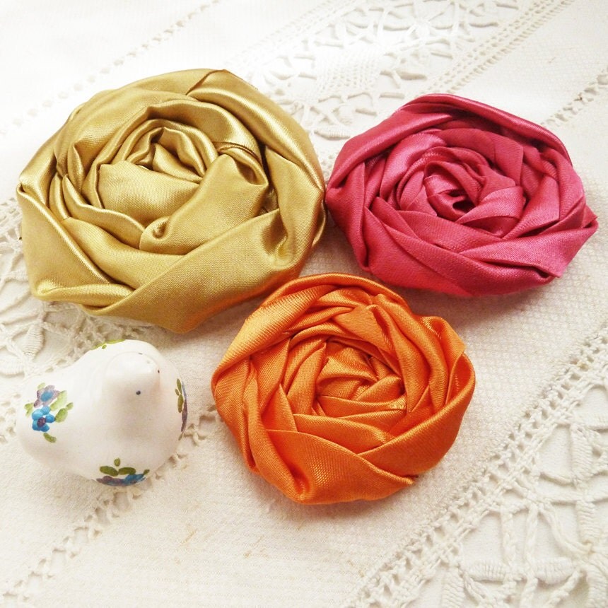 Rolled Fabric Roses