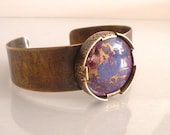 Bronze Infused PurpleTurquoise Nugold Cuff Bracelet