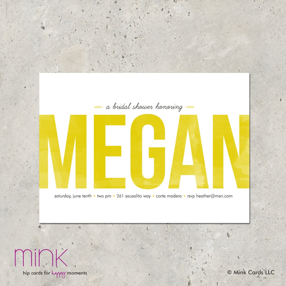 bridal shower invitation - "Watercolor"