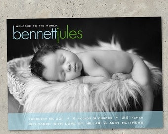 birth announcement baby boy or girl -  "Happy Baby"