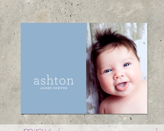 birth announcement baby boy photo card -  "Simply Baby"