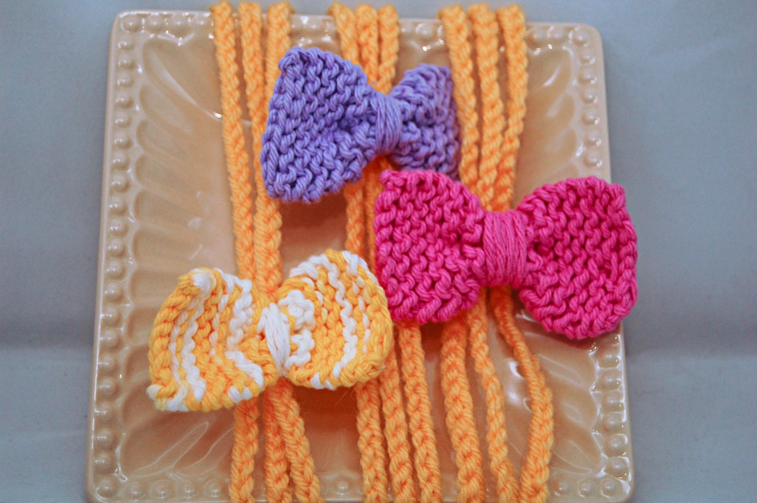 PDF Pattern - 3 Strand Crochet Headband with Knit Bow