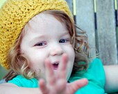 PDF Pattern - Crochet Slouchy Hat Beret with a Flower Baby-Adult