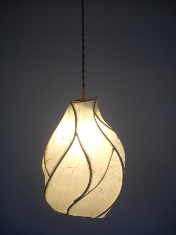 The Firefly Hanging Pendant Light - Copper and Handmade Paper Lantern - Custom Made-to-Order