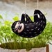 Cute Sloth felt handmade necklace