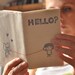 Fabric Moleskine's notebook cover - Hello How's at the phone