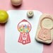 Candy machine hand carved rubber stamps bubblegum