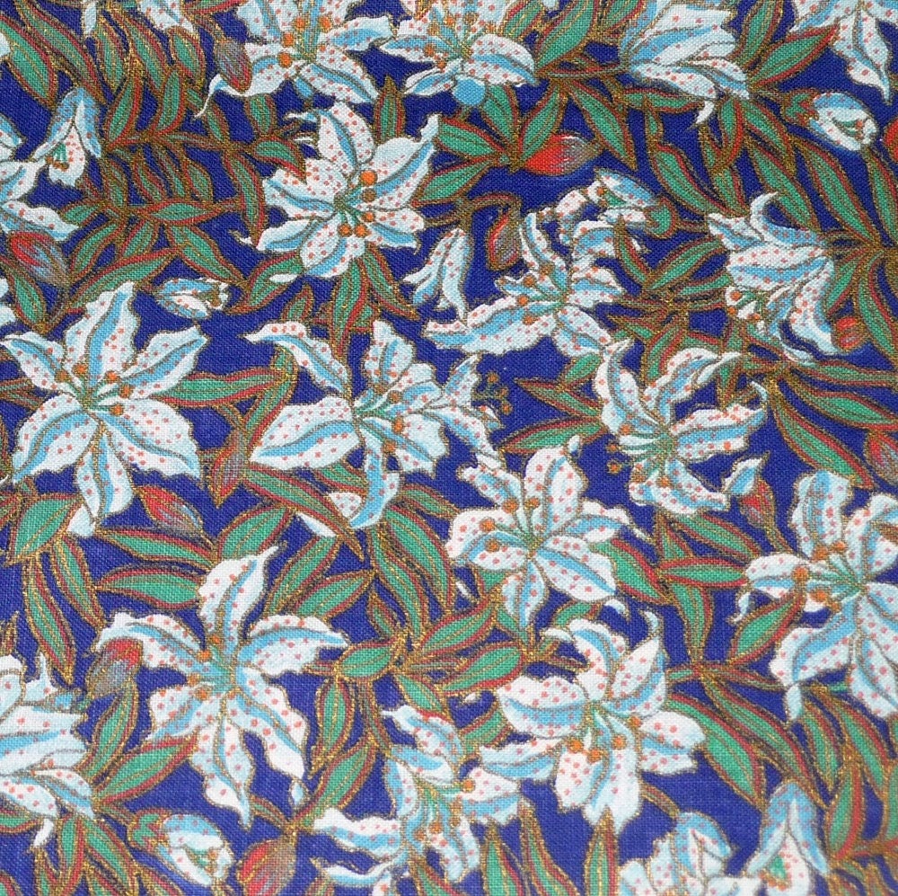 Tiger Lilies Cotton Fabric American Classic by RainyDaySupplies