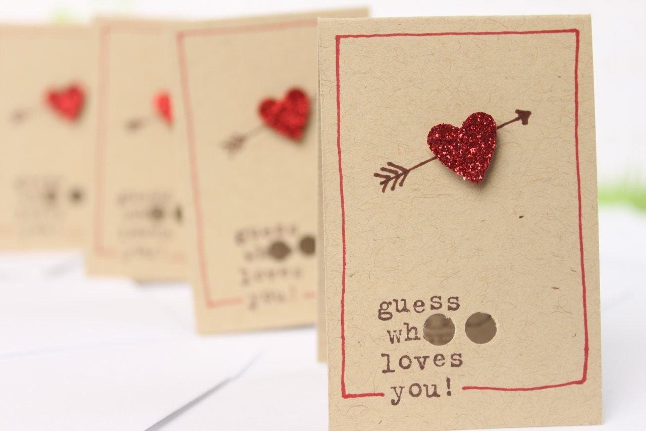 Valentine's Day Cards - Little Surprise Owl Love Notes (4) with envelopes, Love Cards, Love Notes, Love Note Cards