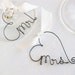 Table Setting Mr. and Mrs. Wine Glass Charm Set, Custom Wedding Decor Mr and Mrs Wine Glass Charms - Custom, Rustic Wire Wine Glass Charms