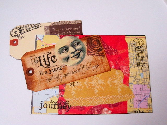 Art Mailing Package Adhesive Address Label LIFE is A JOURNEY No.12