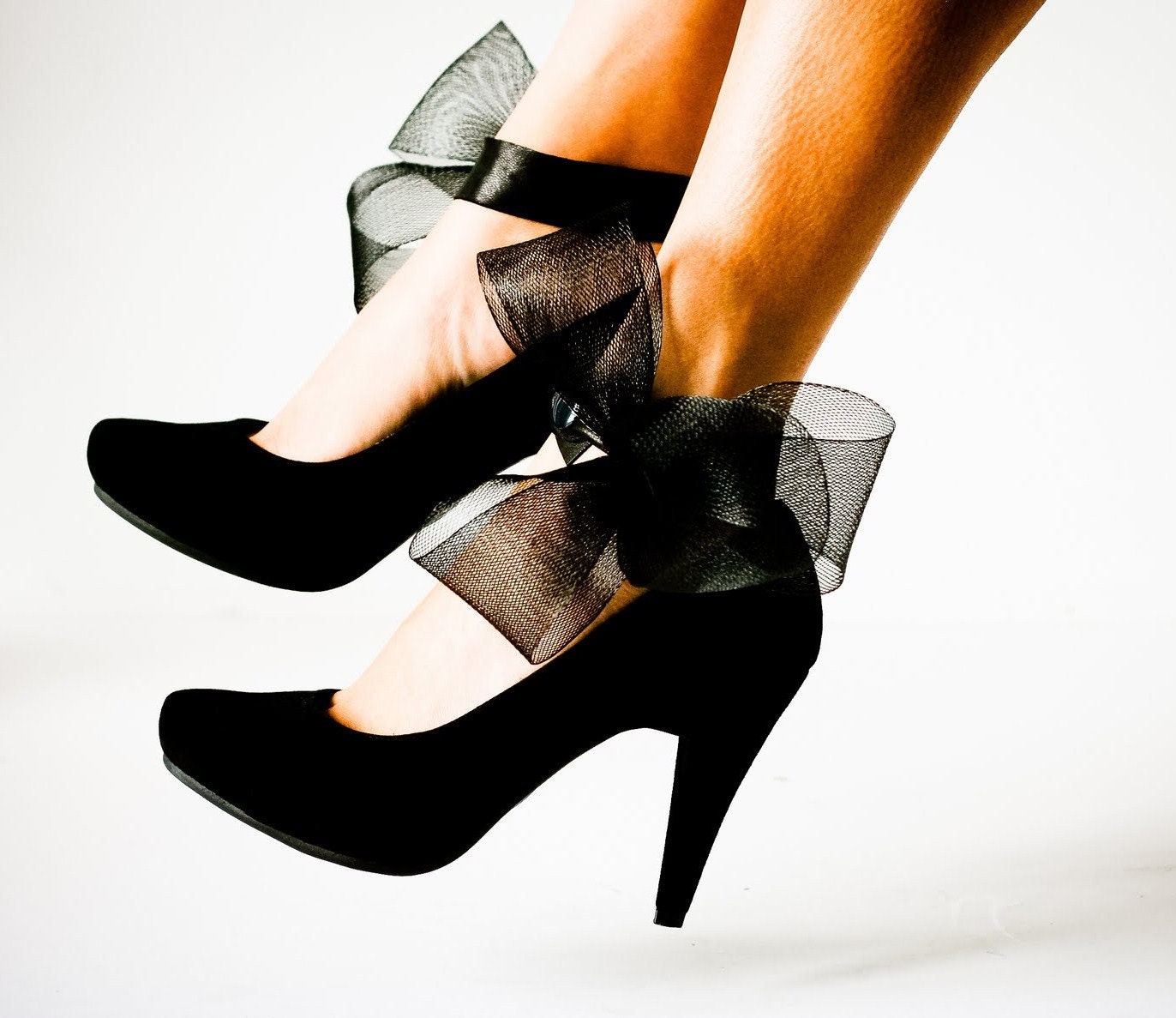 SALE Black Abstract Bow Ankle Cuffs