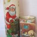 Vintage Christmas Glittery Frosted Glass Nativity Candle