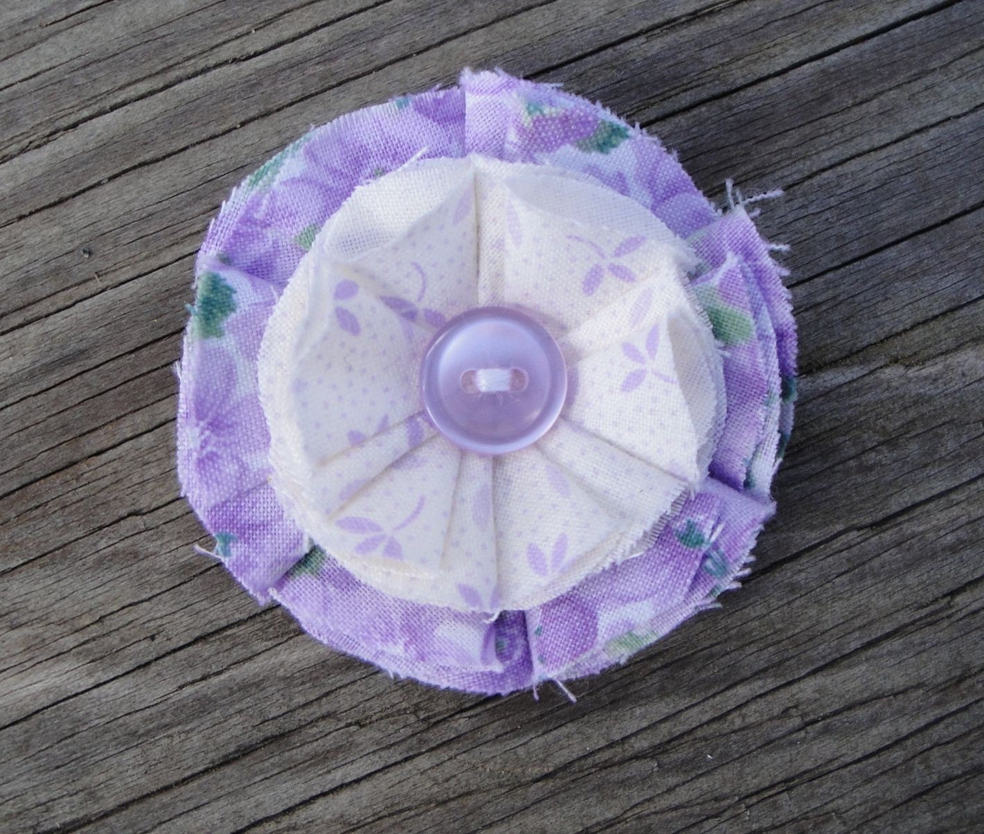 Frayed Fabric Flower Clip