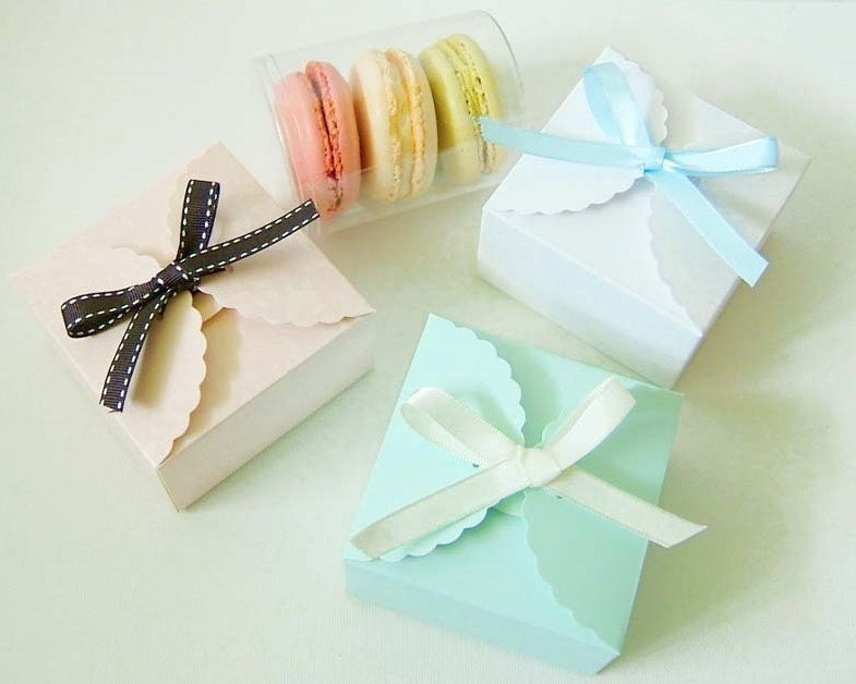 mini cake box (french macaron box) - 10 boxes