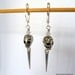 Crystal Topped Silver Spiked Sugar Skull Drop Earrings