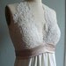 50% Deposit- French Lace Halter Gown, Empire waist column skirt, customized for LENA