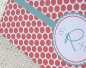 Dots Monogrammed Stationery - Personalized Stationary Set of 12