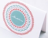 Fancy Circles Stationery - Personalized Stationary Set of 12