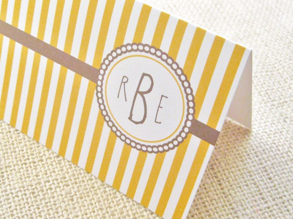 Stripes Monogrammed Stationery - Striped Personalized Stationary Set of 12