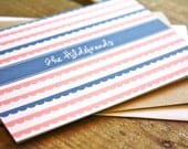 Scallops Personalized Stationery - Personalized Stationary Set of 12