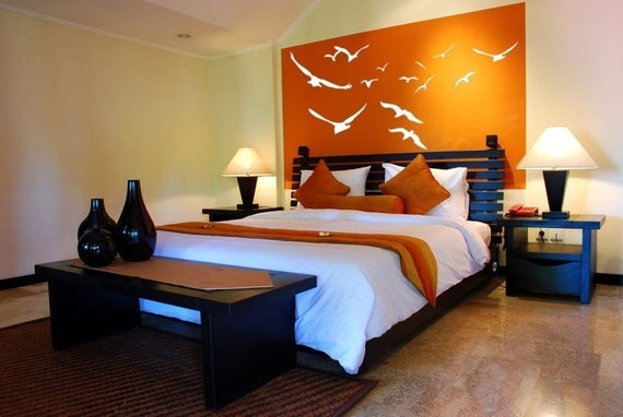 Wall Decal Flock of Seagulls Birds In Flight Animals Nature Coast Ocean