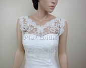V-neck ivory re-embroidered Lace bolero jacket Bridal Bolero Wedding jacket wedding bolero bridal shrug bridal jacket