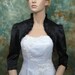 Black 3/4 sleeve satin wedding bolero jacket shrug