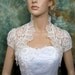 Ivory short sleeve leaver lace wedding bolero jacket shrug