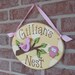Custom Personalized Name or Word Oval Sign with bird, owl butterfly for children, home, desk, shelf, decor