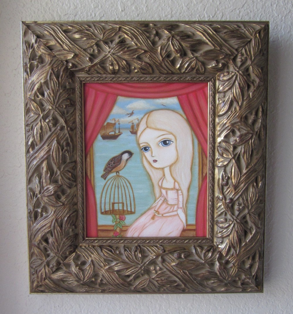 Beautifully Framed Original Acrylic Painting on Canvas-Free Bird