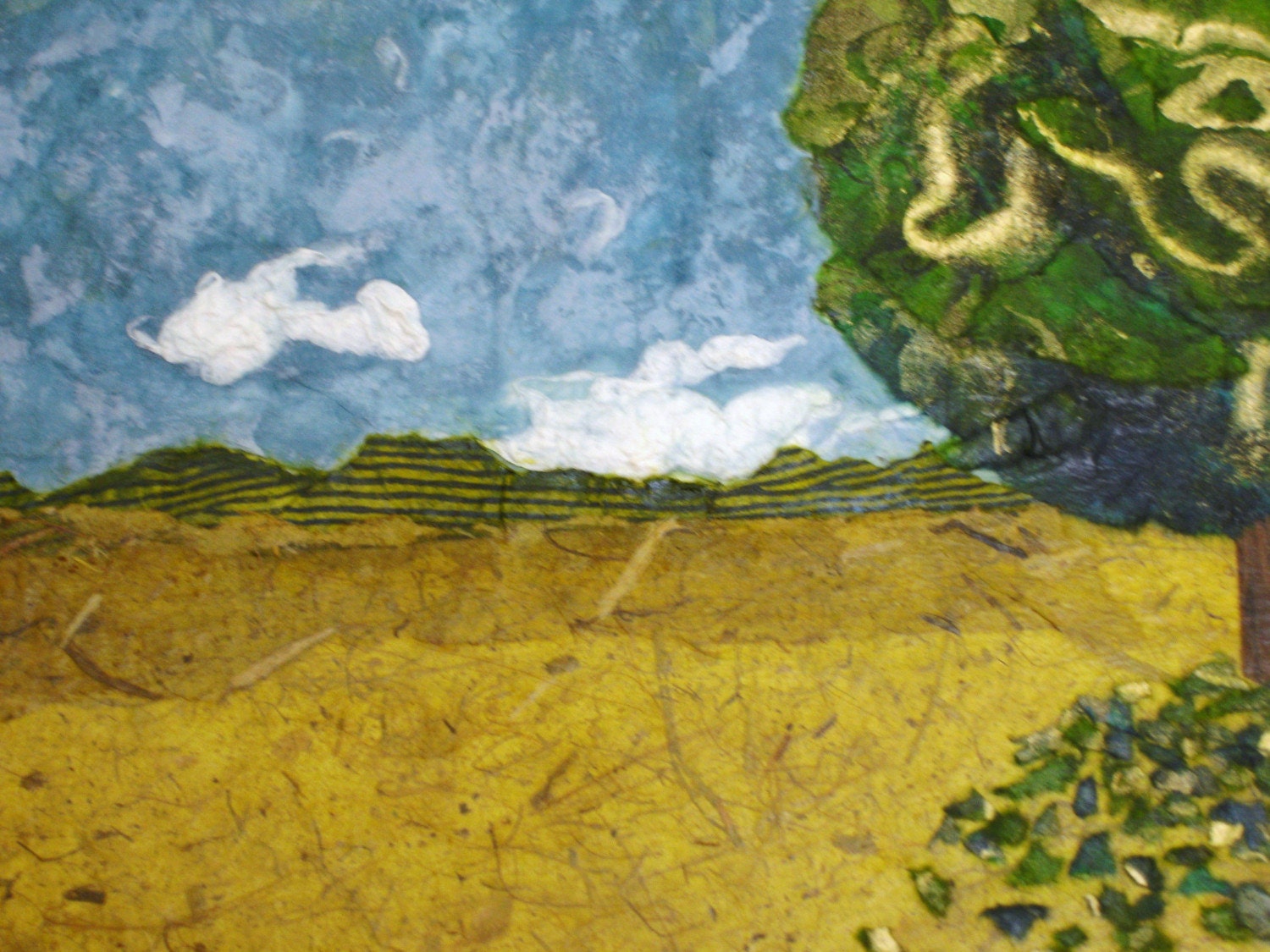 CLOUDS on theHORIZON -- original collage (landscape) 20x24.. framed.. signed