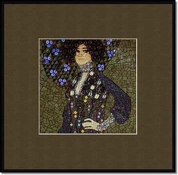 Giclee print, signed and numbered, from my original mosaic EMILIE in GLASS - matted (also available without mat)