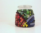 MOSAIC --  Small size mosaic JAR,  with vacuum lids (suitable for storage)