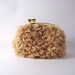small coin purse-beige fur kiss lock