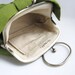 Large Bow Clutch with Handle - green tea linen