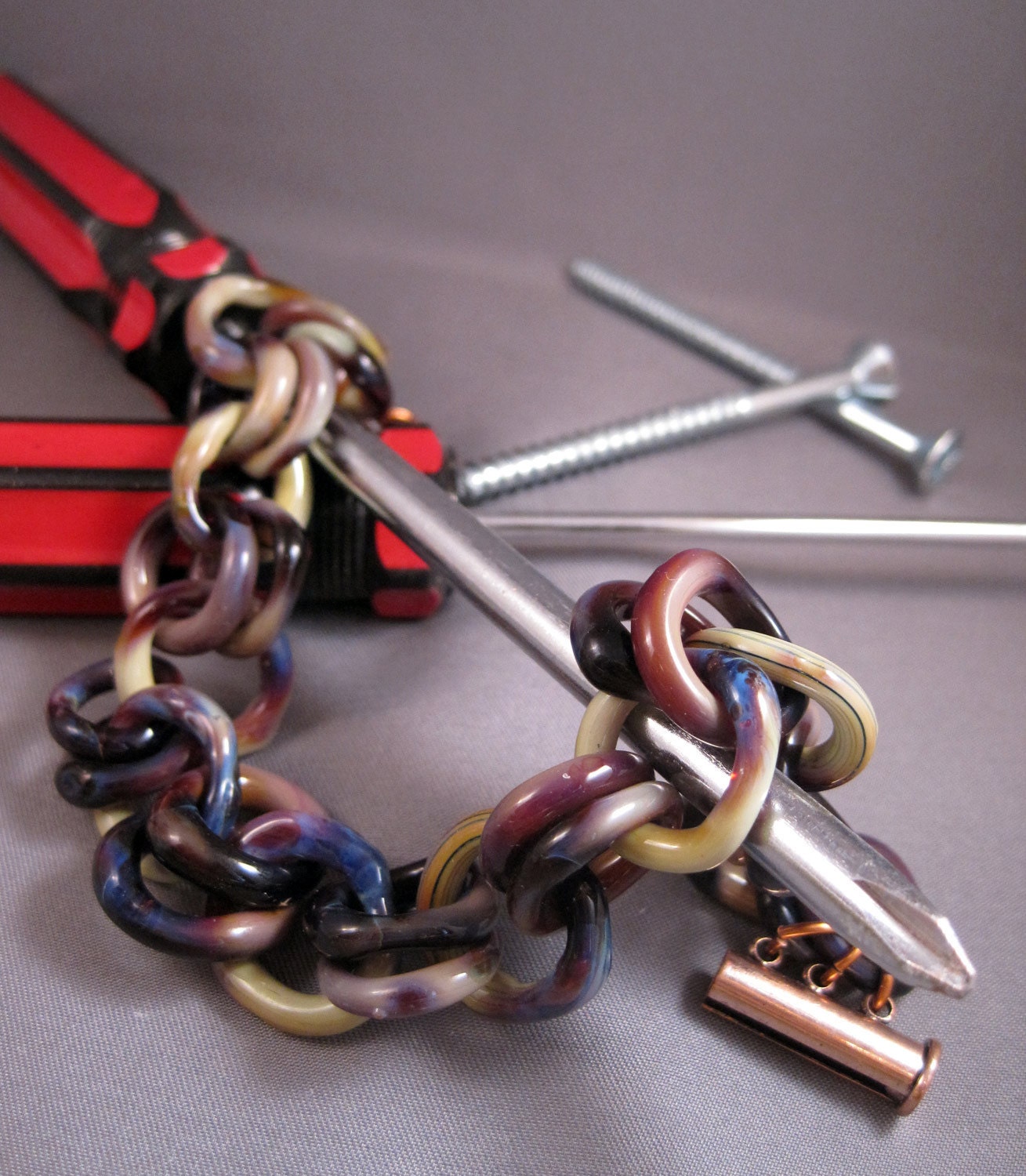 Handmade Glass Chain Bracelet