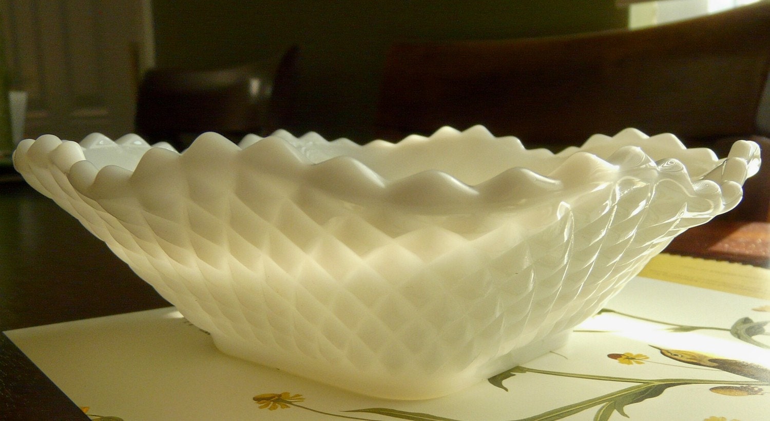 SALE - Milk Glass Candy Dish - Vintage