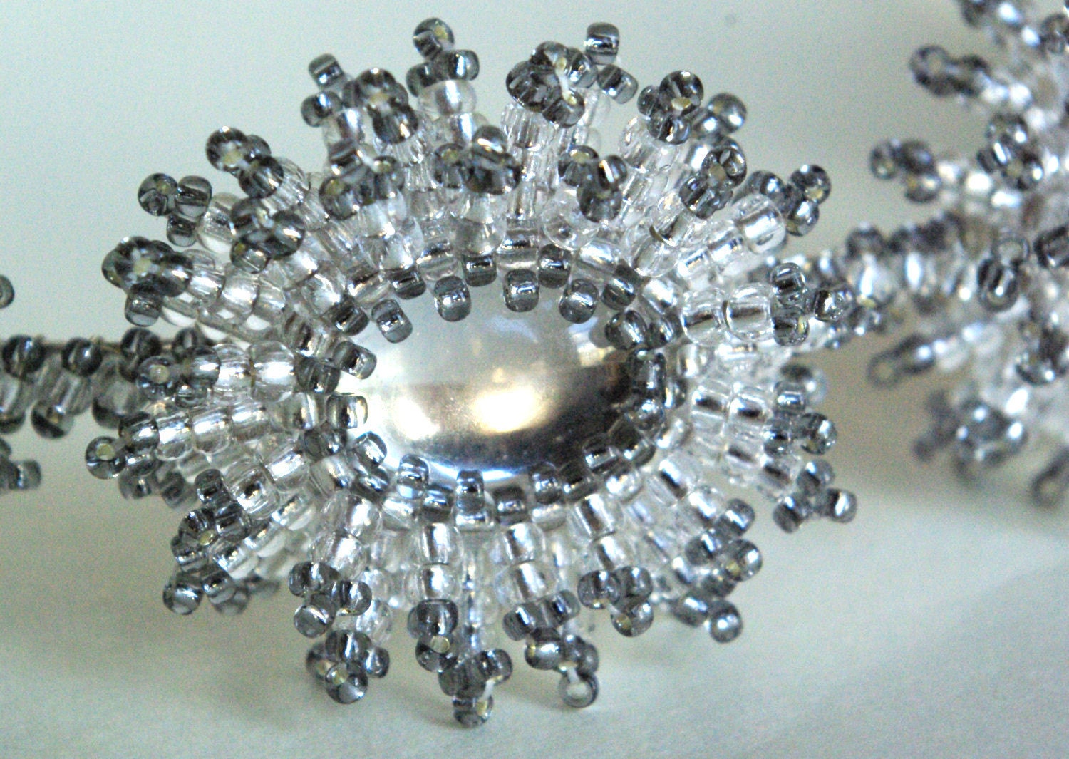 Winter Wedding Bridal Tiara - Wedding Tiara - Chic Beaded Flowers Tiara, Bridal Hair. Wreath Tiara