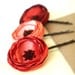 Hair flower set - 3 hair flowers. Fall colors. Shades of Coral Orange. Bridesmaids gift