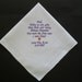 Wedding Father Dad Father in law Personalized Custom Embroidered Keepsake HANDKERCHIEF Hanky