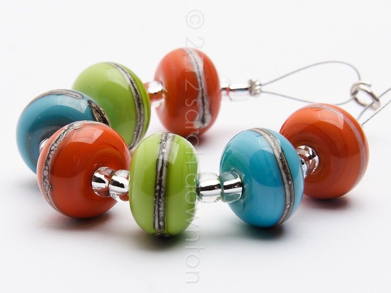Summer Fun - Handmade Lampwork Glass Beads by Sarah Downton