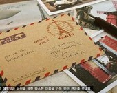 retro style Kraft envelope - paris