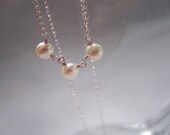 simple sterling silver button pearl necklace