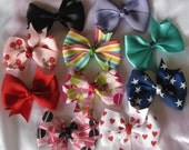 Custom Set of Four 3 inch Pinwheel Style Hairbows (Over 130 Color Choices)
