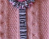 Flower Hair Bow Holder CHOOSE from Zebra or Pink Zebra INCLUDES removable Flower Hair Clippie
