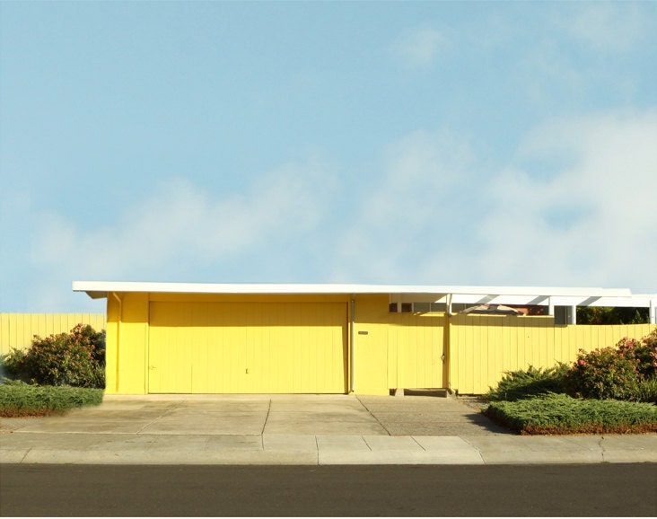 Mid Century  Architectural Photography  16x20 Yellow Eichler